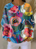 Rayne™ - Sweater with Large Colorful Flowers