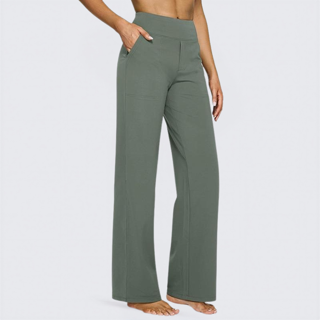 WHITNEY™ - Comfortable High-Waist Wide Leg Trousers for Yoga and Outdoor Fun