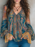 Selah™ Boho Paisley Chiffon Blouse