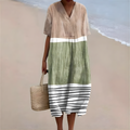 Yareli™ | Coastal Block-Stripe Summer Dress