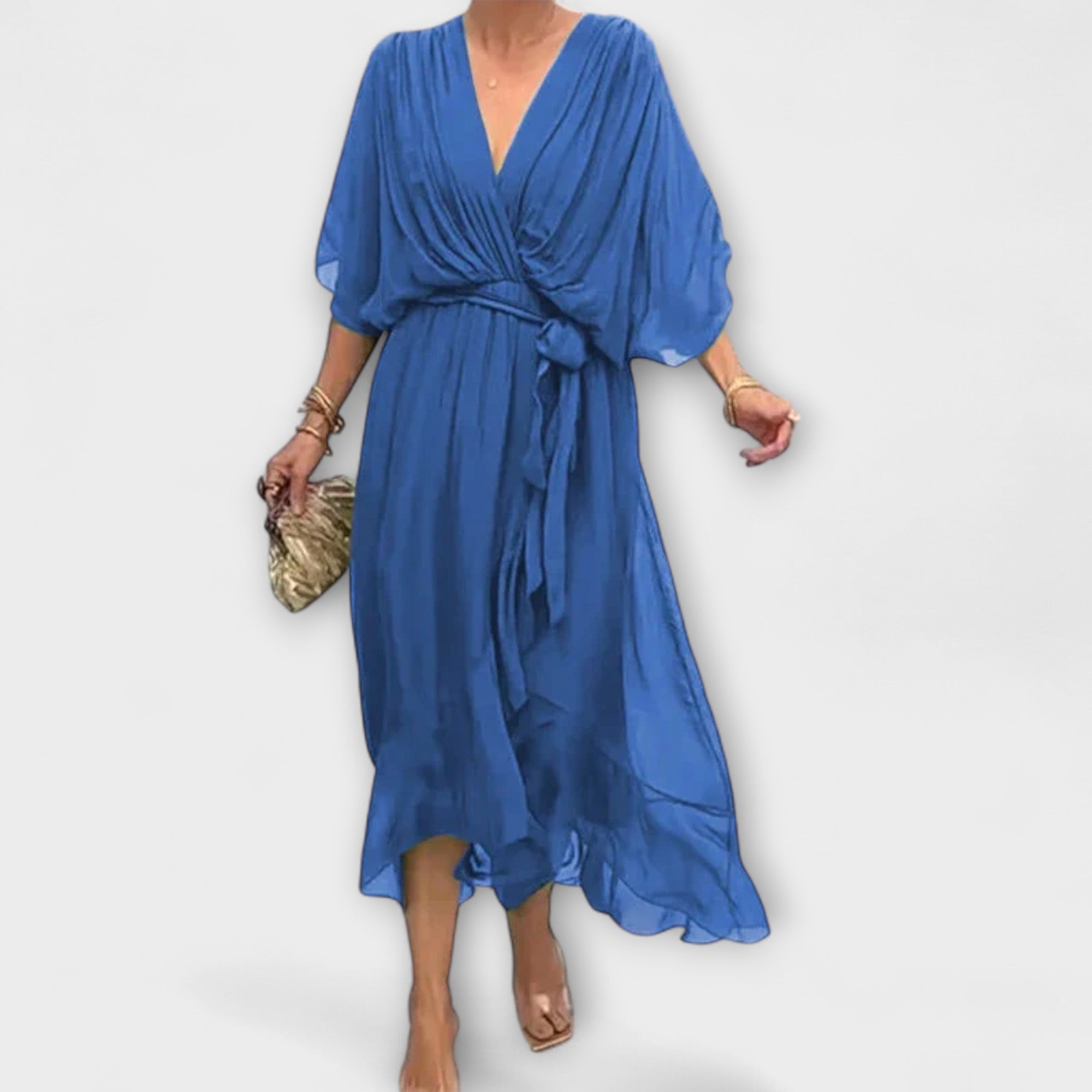 Amoura - Georgette Dress with V-Neck