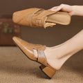 Rosel Leather Mules with Square Toe Shape
