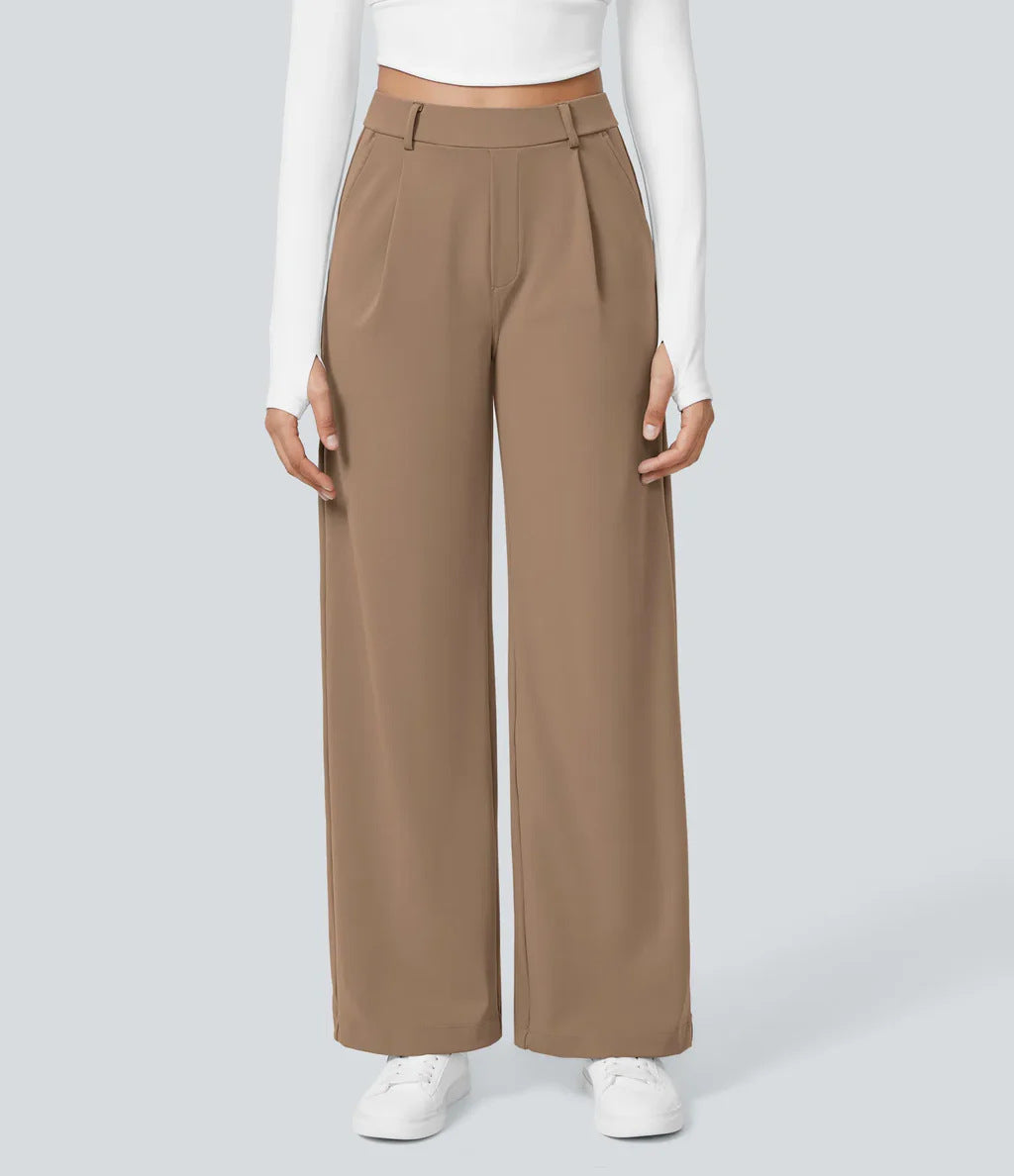 CHARMIE™ - Casual High Waist Straight Leg Trousers