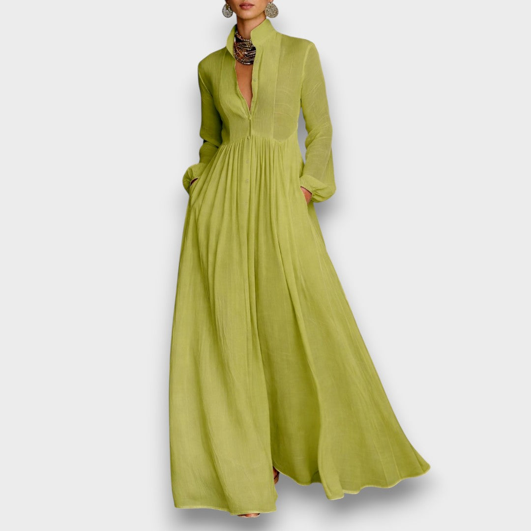 Serena - Maxi Dress with Fluid Front Buttons