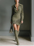 Chloe | Olive Green Mini Dress