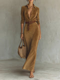 Isla | Suede Maxi Dress