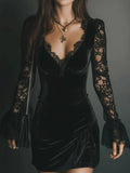 Aria | Velvet and Lace Mini Dress