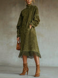 Matilda | Suede Turtleneck Dress
